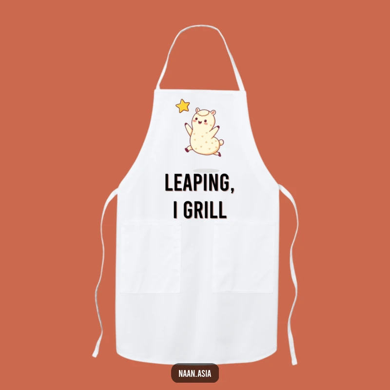 Funny Leaping Naan Star Apron: Bake Your Dreams, Kitchen Magic