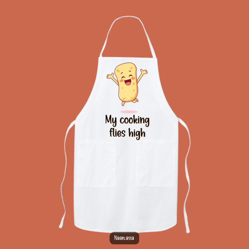 Funny Naan Bread Leap Apron - Cook with Unbridled Enthusiasm