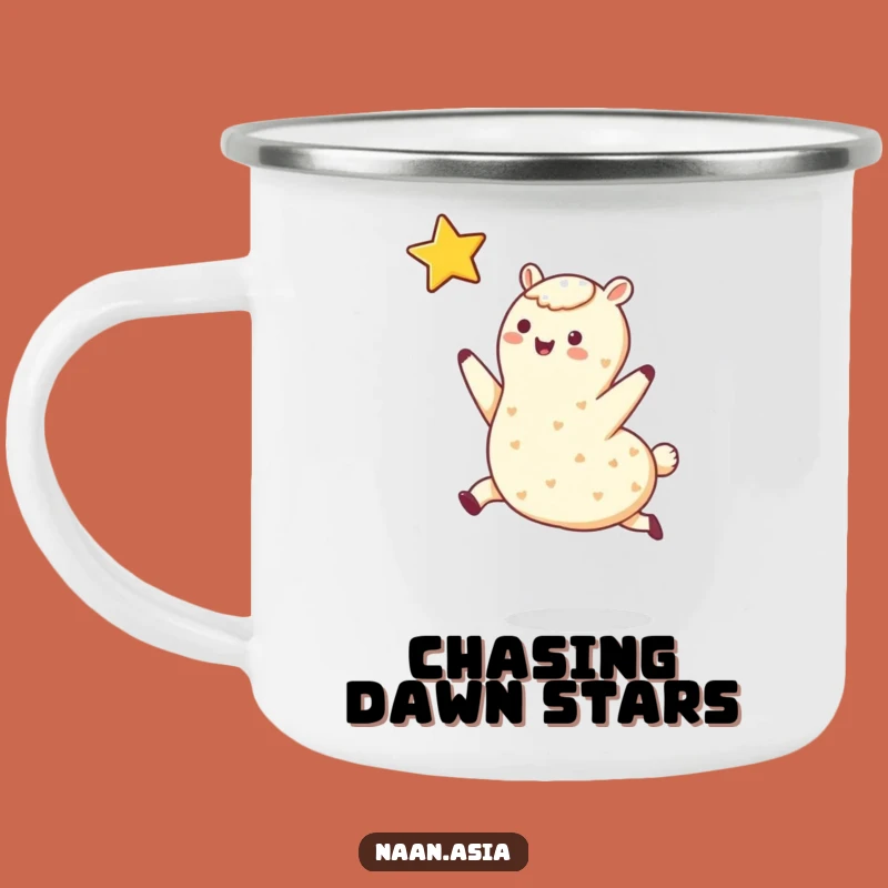 Funny Leaping Naan Star Camping Mug: Adventure Dreams, Outdoor Magic