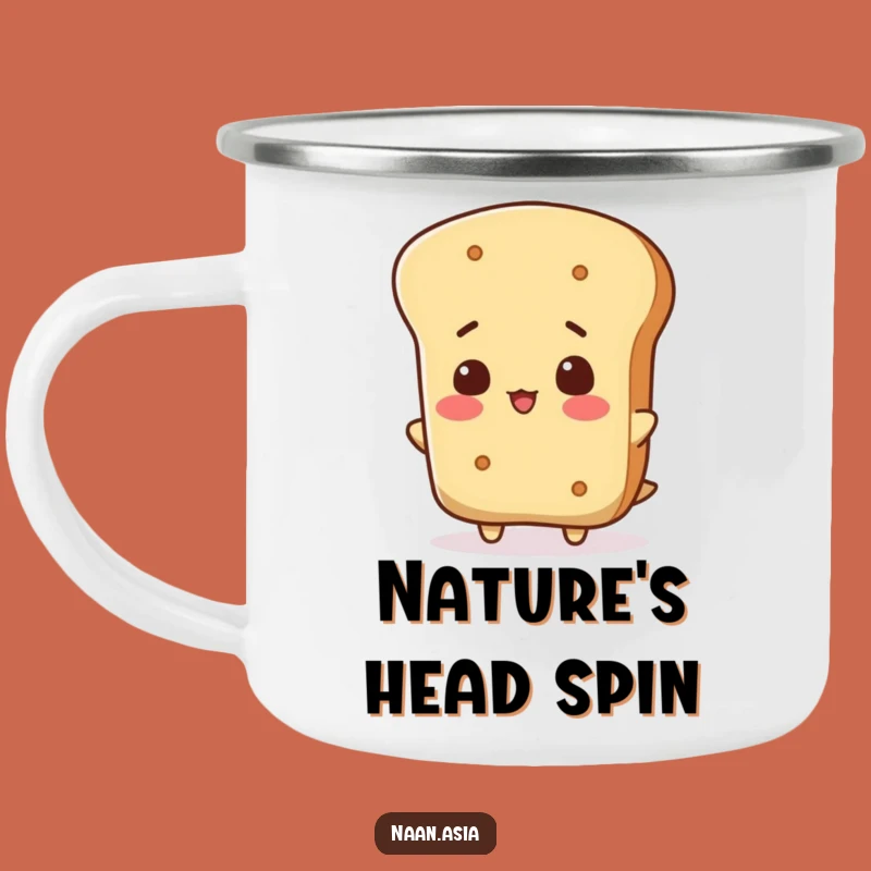 Funny Naan Bread Head Tip Camping Mug - Adventure Humor for the Curious