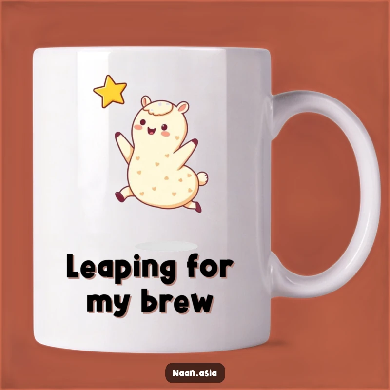 Funny Leaping Naan Star Mug: Chase Your Dreams, Whimsical Gift