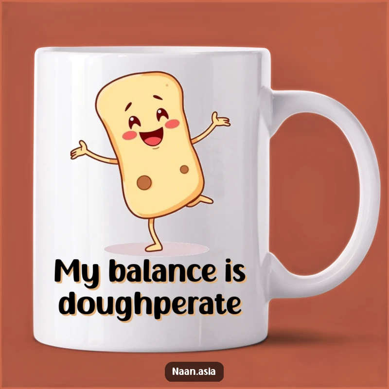 Funny Naan Bread Balancing Mug - Hilarious Wobbling Character Gift