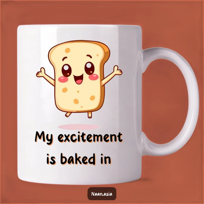 Funny Naan Bread Excited Dots Mug - Delightful Character Gift