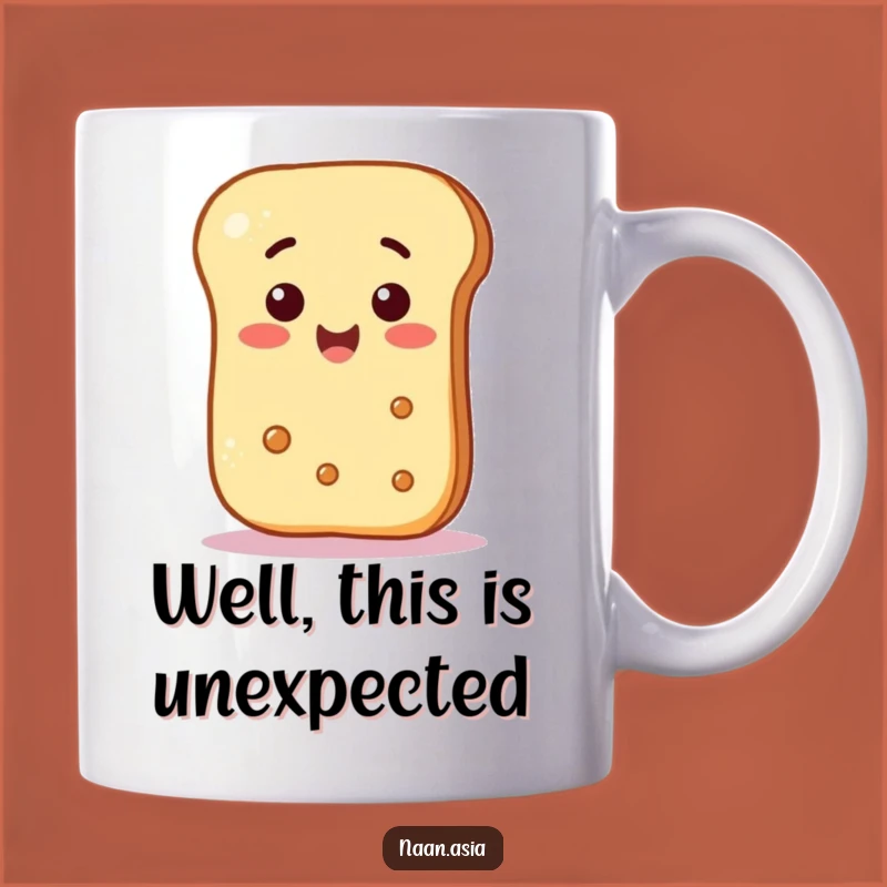 Funny Naan Bread Surprise Mug - Whimsical Cartoon Naan Reaction Gift