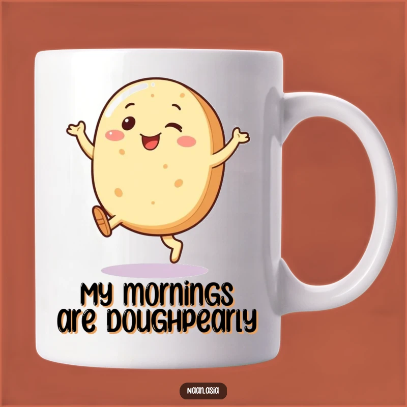 Funny Naan Bread Kicking Legs Joyful Character Mug - Perfect Humorous Gift