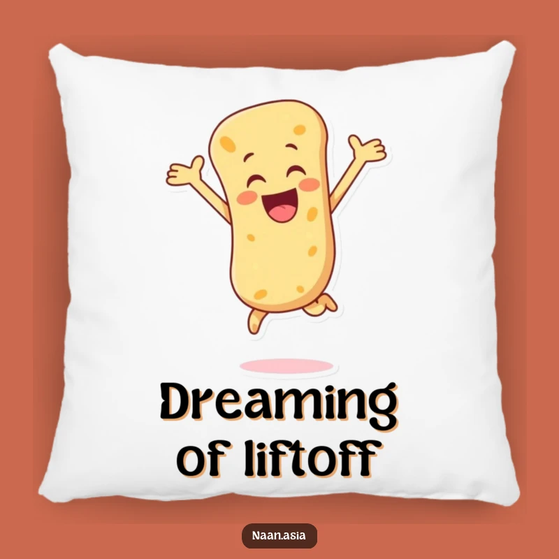 Funny Naan Bread Leap Pillow - Soft Comfort and Exuberant Vibes