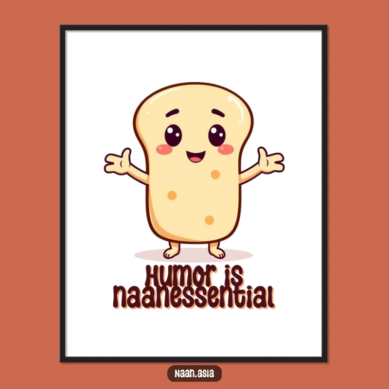 Funny Naan Bread Joke Teller Digital Art - Humorous Character Decor