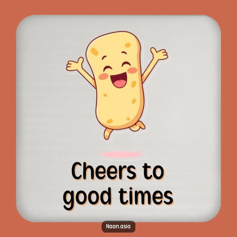 Funny Naan Bread Leap Coaster - Protect Surfaces with Playful Energy