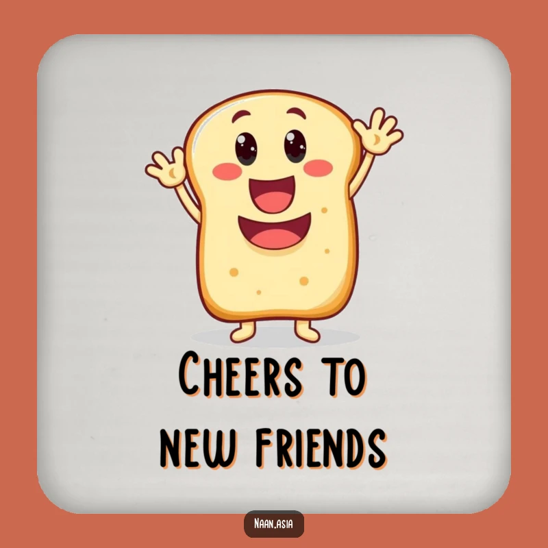 Funny Naan Bread Waving Mouth Coaster - Protect Surfaces with a Wave