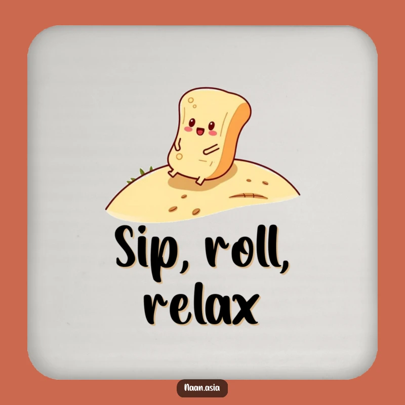 Funny Naan Bread Roll Coaster - Protect Surfaces with Gentle Humor