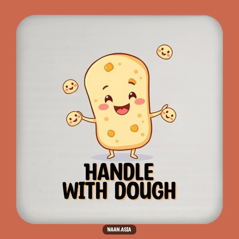 Funny Naan Bread Juggling Coaster - Protect Surfaces with Playful Bread Art