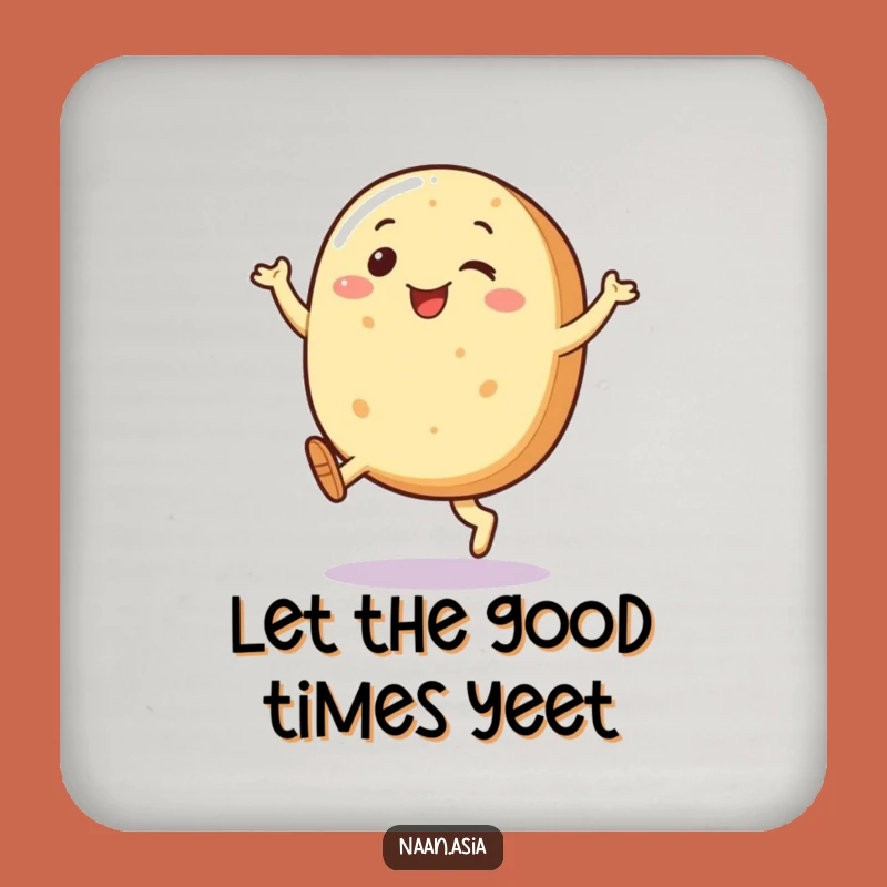 Funny Naan Bread Kicking Legs Coaster - Protect Surfaces with Humor