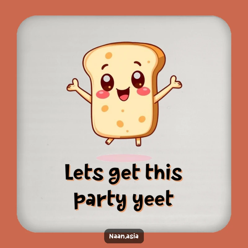 Funny Naan Bread Excited Dots Coaster - Protect Surfaces with Fun