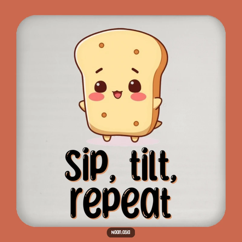 Funny Naan Bread Head Tip Coaster - Protect Surfaces with Playful Art