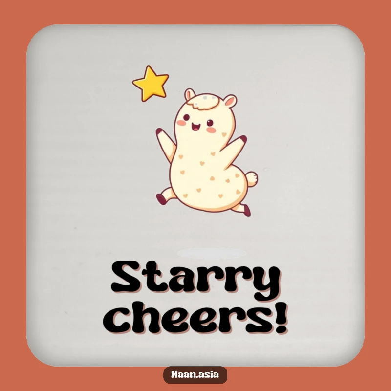 Funny Leaping Naan Star Coasters: Protect Surfaces With Dreams, Fun Set