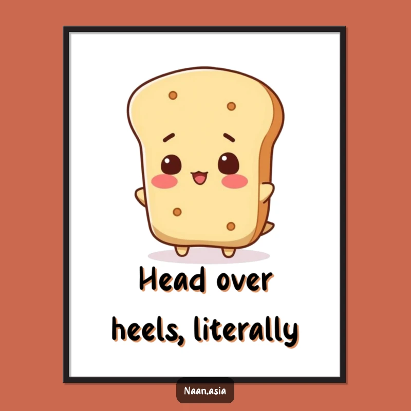 Funny Naan Bread Head Tip Poster - Quirky Art for Humorous Spaces