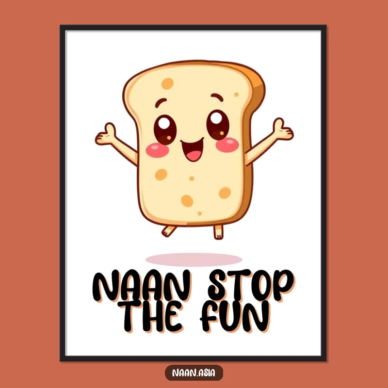 Funny Naan Bread Excited Dots Poster - Joyful Wall Art
