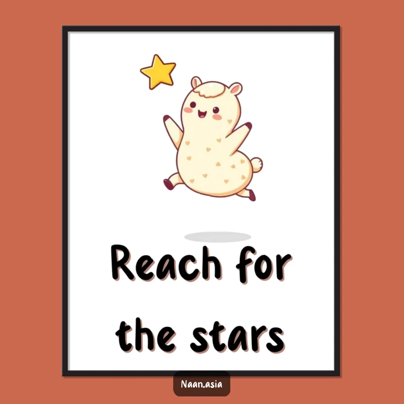 Funny Leaping Naan Star Poster: Wall Art That Inspires, Dreamy Decor