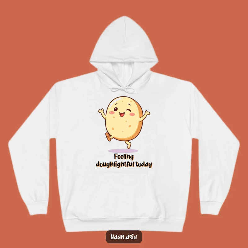 Funny Naan Bread Kicking Legs Hoodie - Cozy & Humorous Character Apparel