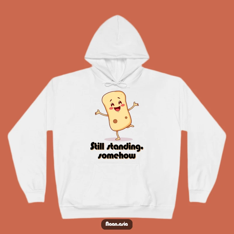 Funny Naan Bread Balancing Hoodie - Cozy & Relatable Humor