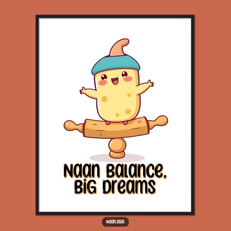 Free Printable Naan Art: Rolling Pin Wobble Funny Downloadable Poster