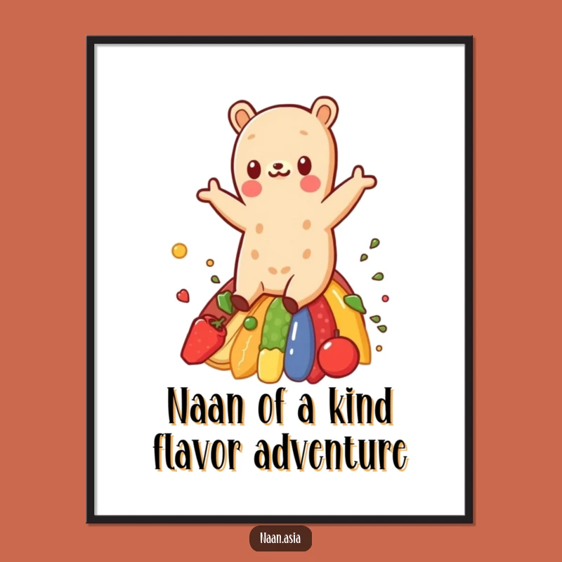 Free Printable Naan Art: Spice Rainbow Slide Funny Downloadable Poster