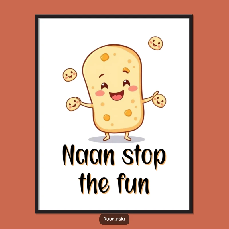Free Printable Naan Art: Funny Juggling Bread for Quirky Home Decor