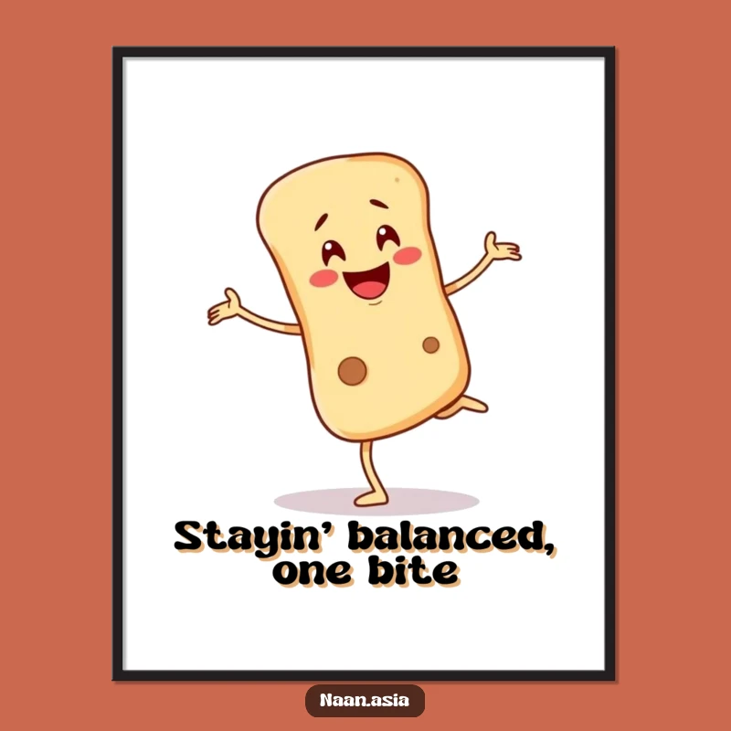 Free Printable Naan Wall Art: Wobbly Bread Decor Downloadable Gift