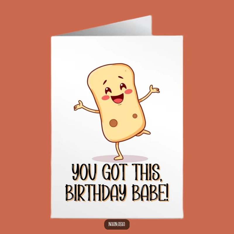 Free Printable Naan Birthday Card: Wobbly Bread Fun Downloadable Gift