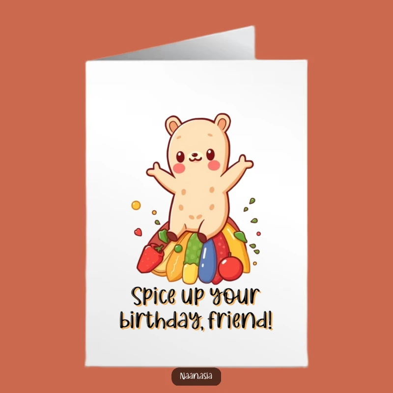 Free Printable Naan Birthday Card: Spice Rainbow Slide Funny Downloadable Gift