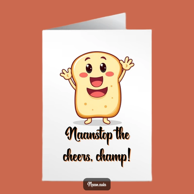 Free Printable Naan Congrats Card: Waving Bread Celebration Downloadable Gift