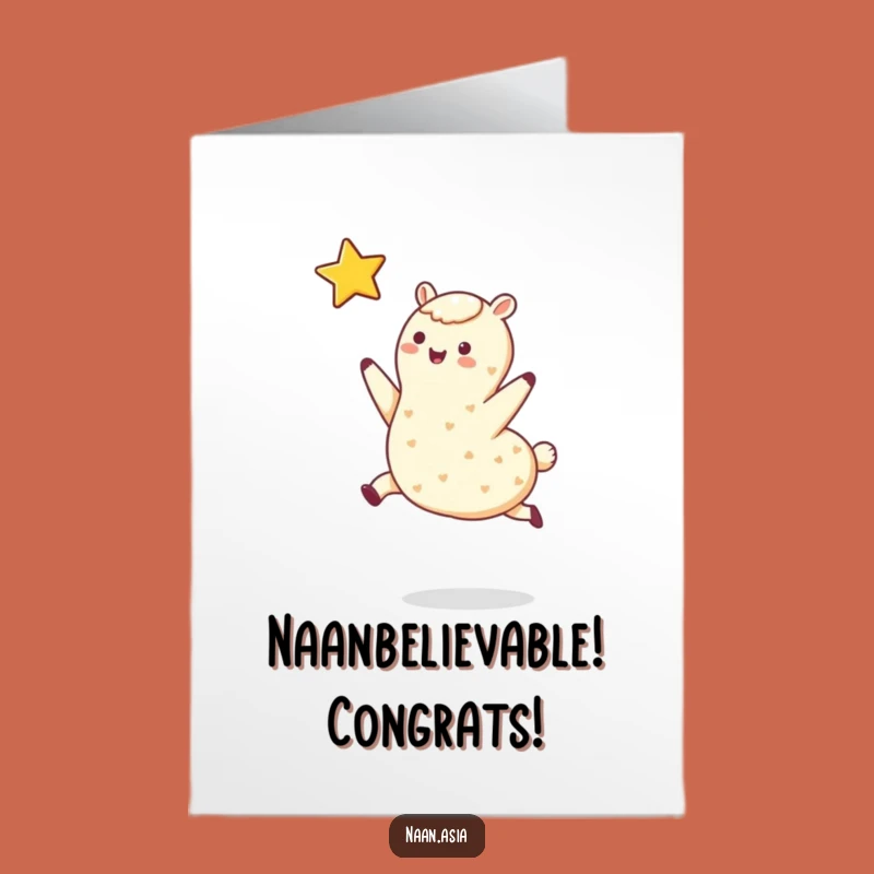 Free Printable Congrats Card: Leaping Naan Humorous Downloadable Gift for Shining Stars