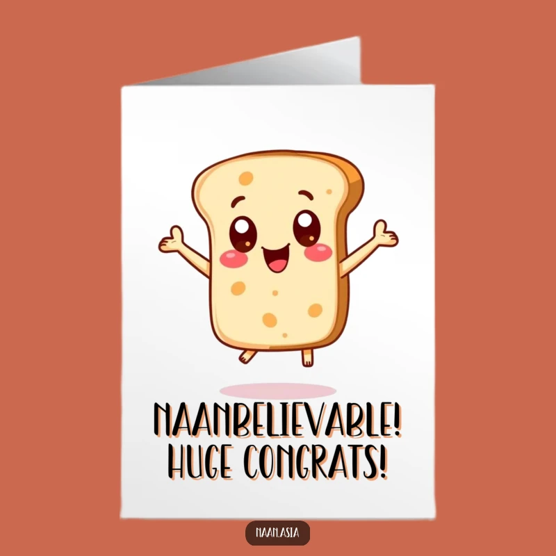 Free Printable Naan Congrats Card: Enthusiastic Bread Jumping Downloadable Gift