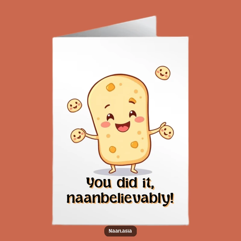 Free Printable Naan Congratulations Card: Celebrate with a Juggling Bread Whoopee!
