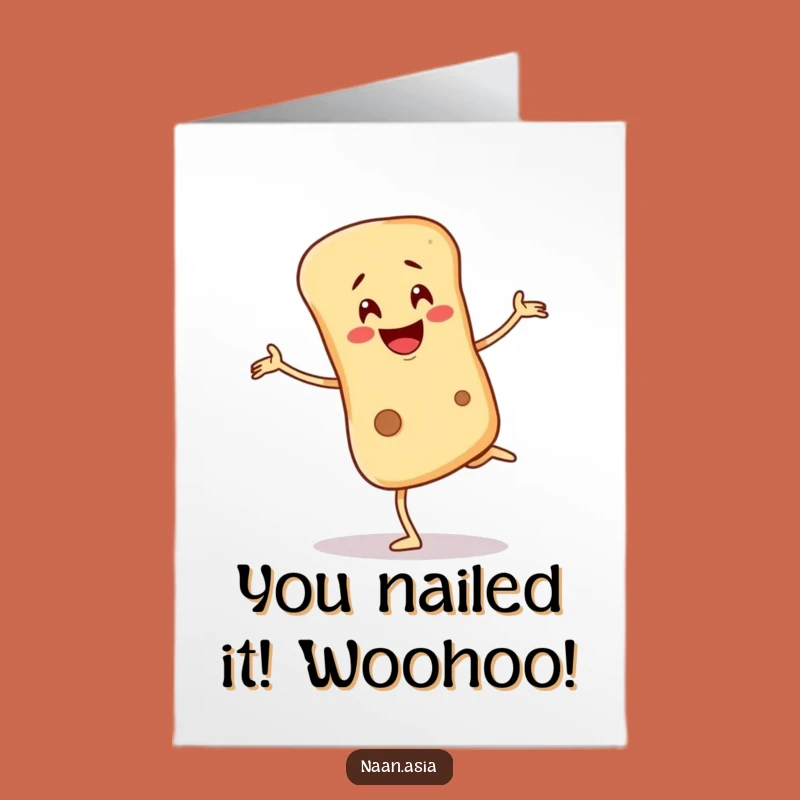 Free Printable Naan Congrats Card: Wobbly Bread Achievement Downloadable Gift