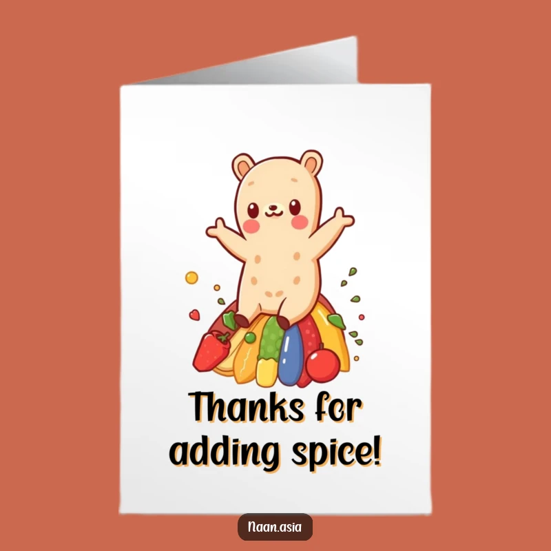 Free Printable Naan Thank You Card: Spice Rainbow Slide Grateful Funny Gift