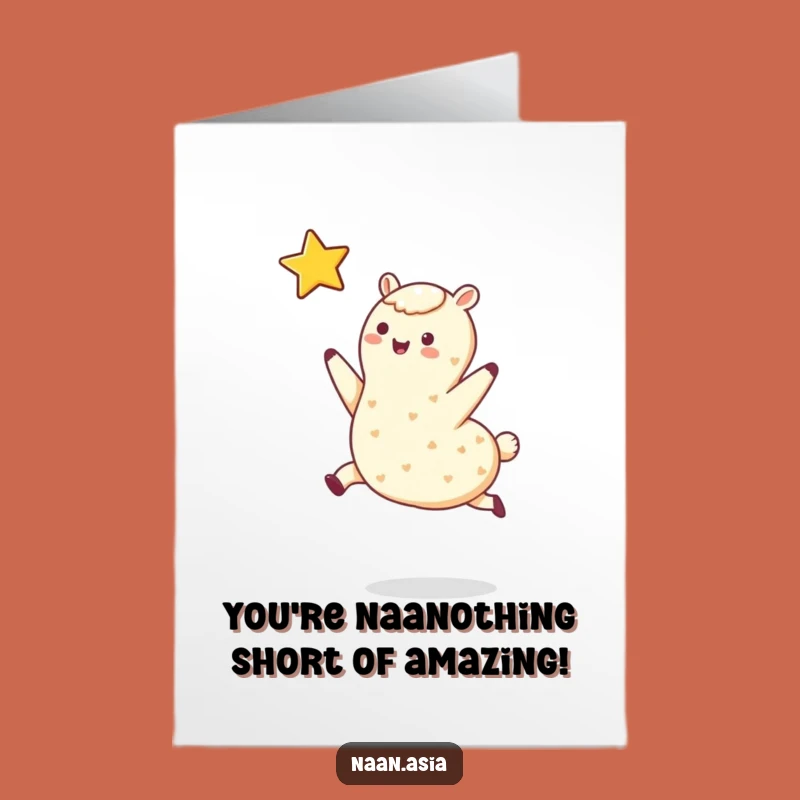 Free Printable Thank You Card: Leaping Naan Funny Downloadable Gift for Appreciation