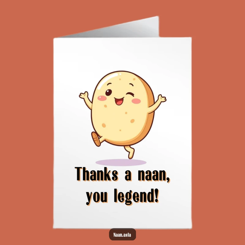 Free Printable Naan Thank You Card: Witty Bread Gratitude Downloadable Gift