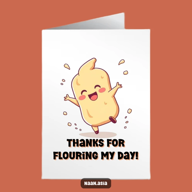 Free Printable Naan Thank You Card: Flour Tumble Gratitude Funny Downloadable