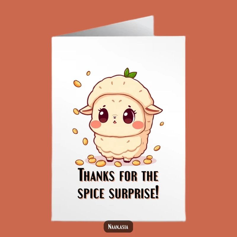 Free Printable Naan Thank You Card: Cumin Surprise Gratitude Funny Gift