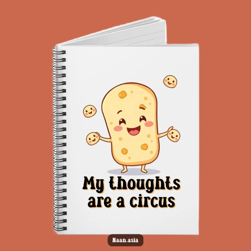 Funny Naan Bread Juggling Notebook - Jot Down Ideas with Hilarious Flair