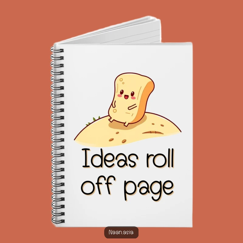 Funny Naan Bread Roll Notebook - Jot Down Thoughts with Relaxed Flair