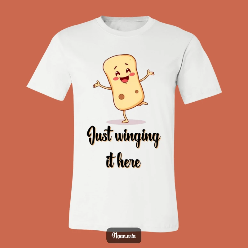 Funny Naan Bread Balancing T-Shirt - Wearable Wobble Humor