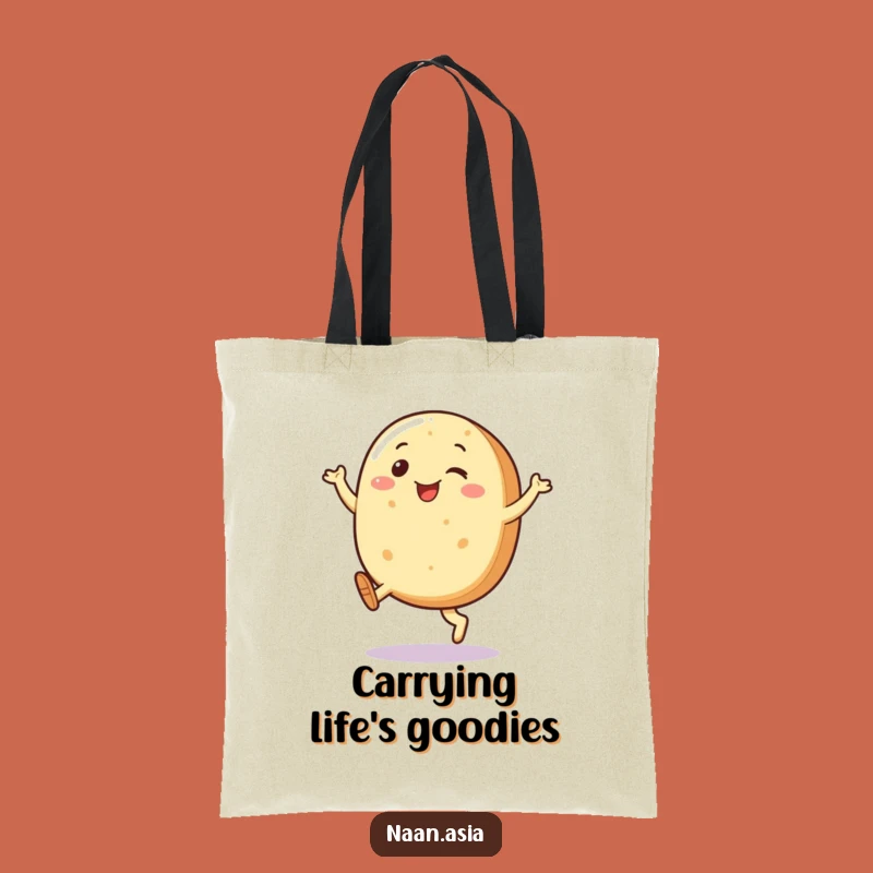 Funny Naan Bread Kicking Legs Tote Bag - Stylish & Humorous Carry-All